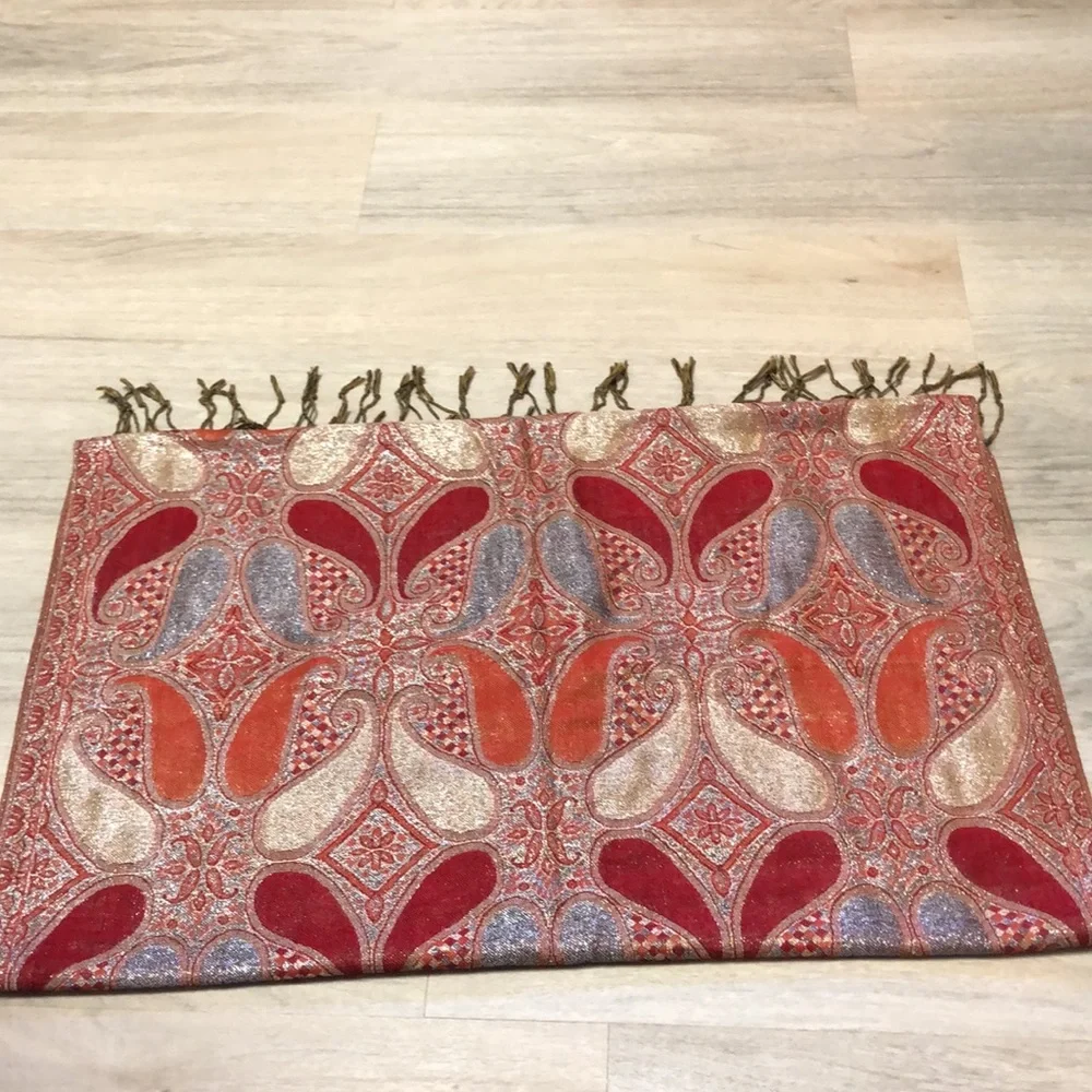 Metallic Pashminia with fringe